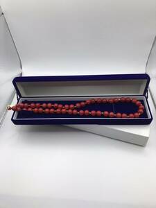  natural . red .. red coral necklace weight approximately 49g length approximately 47cm sphere approximately 9mm catch K18 18 gold 