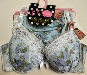 巨乳 F85 ブラジャー＆ショーツ 花柄 モールドカップ上下　新品　