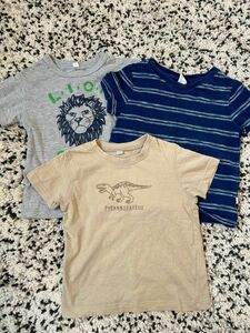 半袖Tシャツ 半袖 Tシャツ キッズ カットソー 恐竜 GAP ボーダー シンプル 3枚セット 100