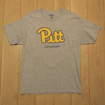 USA古着卸 Lサイズ Champion NCAA チャンピオン ピッツバーグ 大学 パンサーズ PITT ロゴ プリント Tシャツ _画像1