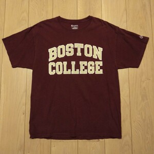 USA古着卸 Lサイズ Champion チャンピオン ボストン大学 プリント カレッジ Tシャツ 