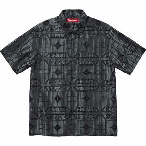【L/送料無料】24SS Supreme Tray Jacquard S/S Shirt Black Large ブラック