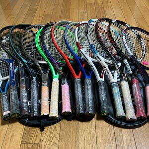 14本まとめ売り 硬式ラケット テニスラケット ミズノ ダンロップ ヨネックス ウィルソン バボラ ヘッド スリクソン プリンス ヤマハ 