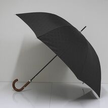 傘 Polo Ralph Lauren ポロ ラルフローレン USED美品 ジャガード ポロドット ブラック 紳士傘 メンズ 大判 65cm S0595_画像4