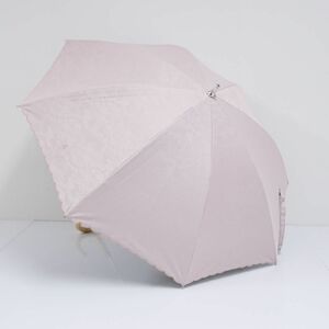 日傘 LANVIN COLLECTION ランバンコレクション USED美品 晴雨兼用 一級遮光 レース ローズ スカラ刺繍 ピンク A0654