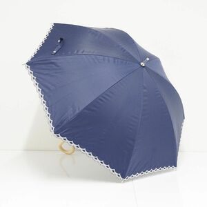 日傘 NINA RICCI ニナリッチ USED美品 晴雨兼用 ネイビー レース UV 遮光 遮熱 47cm S0671