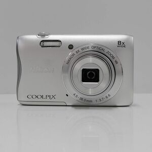 Nikon COOLPIX S3700 USED美品 デジタルカメラ 本体+バッテリー 光学8倍ズーム 2005万画素 Wi-Fi 薄さ20.1mm 動作品【難有】 CP4173