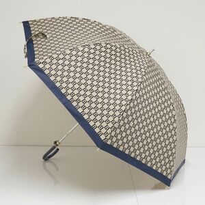 . rain combined use parasol FURLA Furla USED beautiful goods UV beige navy glass .58cm S0759