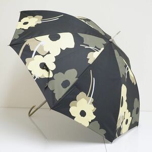 . дождь двоякое применение зонт ANTEPRIMA Anteprima USED товар цветочный принт черный стакан . затемнение ..50cm A0768