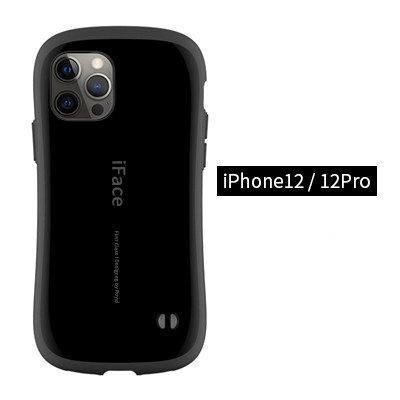 送料無料 黒 iFace iPhone12/12pro用 箱あり ケース First Class ハードケース 愛用のiphoneを守る 耐衝撃 ストラップ穴付きお洒落