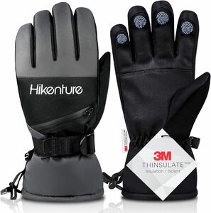 HIKENTURE スキーグローブ【2倍保温力・100%防水】 タッチスクリーン対応 スノーボード・スキー・登山・雪遊び