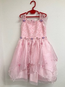 B136. costume for children The Seven-Five-Three Festival girl dress pink pastel race floral print photographing model CM photograph 7 -years old 120cm presentation wedding musical performance . formal 