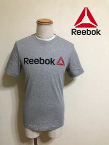 【新品】 Reebok リーボック ビッグロゴ クルーネック Tシャツ トップス 日本サイズM 半袖 グレー CW5375
