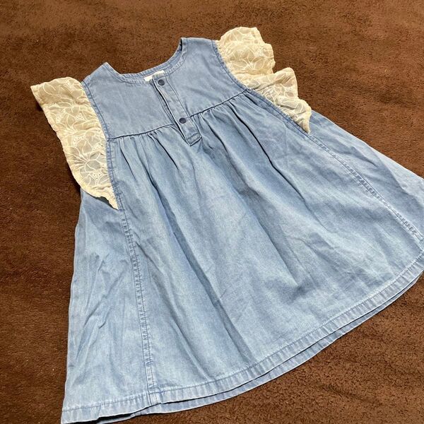 サイズ90 ノースリーブワンピース デニム