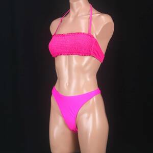 U9302* fluorescence pink bikini swimsuit two piece separate . hand conspicuous sexy T-back high leg swim swim Pooh ruby chi sea 