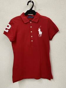 ♪ 送料無料　ラルフローレン Ralph Lauren ポロシャツ　赤　レディース サイズM 美品