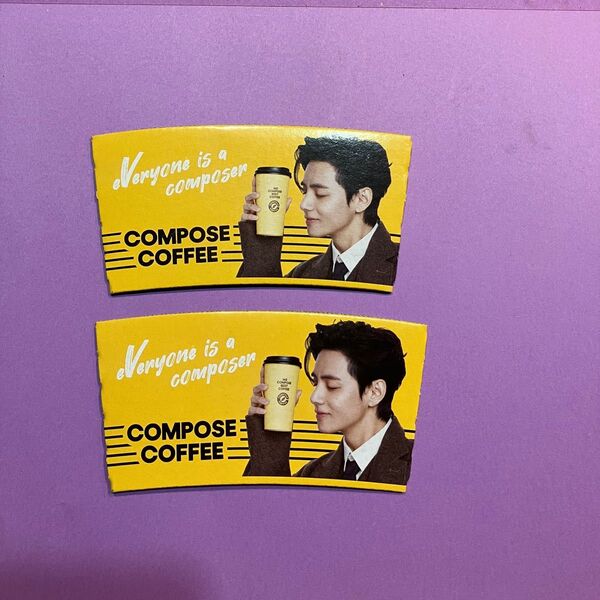 韓国 compose coffee 限定 V カップホルダー 2枚セット