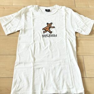 STUSSY　ベアー　クマ　ロゴ　ホワイト　Tシャツ　ストリート f540