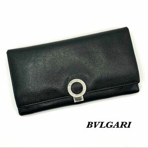 BVLGARI ブルガリ メンズ クリップ式 長財布 ブラック ラージウォレット 財布 二つ折り ロゴクリップ