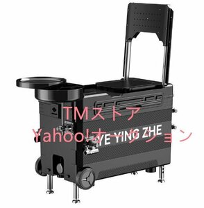 釣り用クーラーボックス 多機能32L 座れる頑丈マッスルボディ 防水 ハンドル キャスター付 漁具装備収納 釣り 保冷 脚高さ調整可 水栓付き