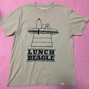 ユニクロ×ピーナッツ　スヌーピー　Tシャツ　LUNCH BEAGLE