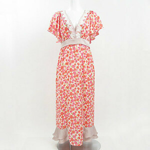  Chesty Chesty pink series flower short sleeves maxi One-piece 0