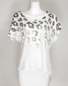  Indivi galley -stroke white gray animal pattern T-shirt 38