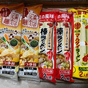 はくばく　甲州あばれほうとう　2人前×2 マルタイラーメン×2 棒ラーメン×2