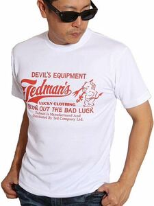 新品タグ付き TEDMAN テッドマン DEVIL'S EQUIPMENT 半袖 ドライTシャツ 吸汗速乾 ホワイト Lサイズ アメカジ 送料込 新規×