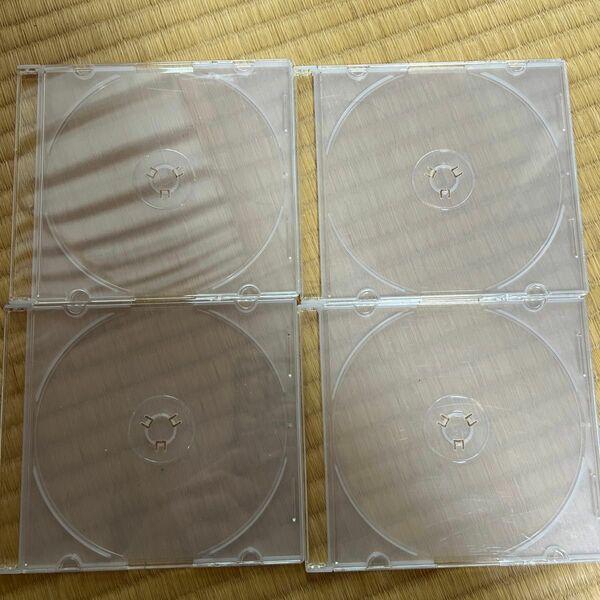 プラスチックケース クリア 透明 CDケース ホワイト まとめ売り 4点セット