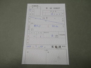 392.北総鉄道 東松戸 特別補充券 西暦