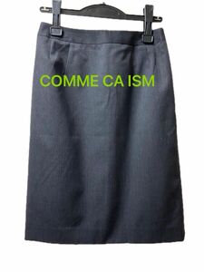 COMME CA ISM コムサ ひざ丈スカート ダークグレー Ｍサイズ