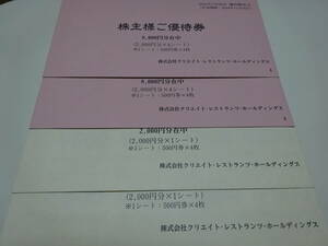 最新 クリエイトレストランツ 株主優待券 20,000円分 有効期限：2024年11月30日　送料無料