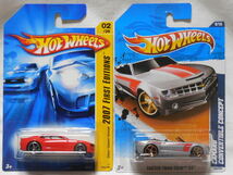 HOT WHEELS / シェビー カマロ コンセプト (2007 FE/赤) + カマロ コンバーチブル コンセプト (2011 #149/銀) 開封用２台セット_画像1