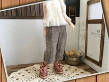 ＊革＊ステッチ&お花＊ブーティ＊濃淡オールドローズ/ヴィンテージ風＊ブーツ靴＊栃木レザー＊Outfit＊Doll Shoes＊ブライス/ピュアニーモS_画像6