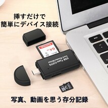 カードリーダー SDカード TypeC タイプC Type-C SDカードリーダー microSD USB microUSB スマホ Android Windows Mac OTG 機能 USB2.0_画像2