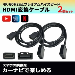 DSZT-YC4T 2015年 トヨタ HDMI Eタイプ Aタイプ 変換 ケーブル スマホ カーナビ 画面 動画 YouTube 出力 外部入力 まとめ売り 2個セット