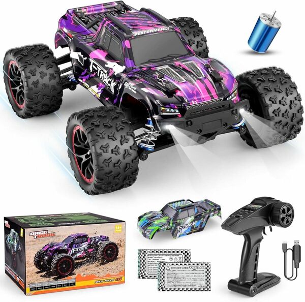 HAIBOXING ラジコンカー こども向け ラジコンカー オフロード 4WD 1/18 ブラシレス RCカー バッテリー2個付き