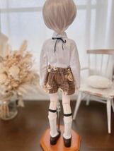 クマちゃんチェックジャケットセット　MDD 1/4 ドール服_画像8