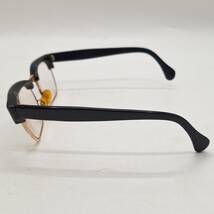 メガネ 眼鏡 ビンテージ レトロ 文 刻印 年代物　黒 金 黒縁 アンティーク めがね 老眼鏡 度入り 【4687-2】_画像2