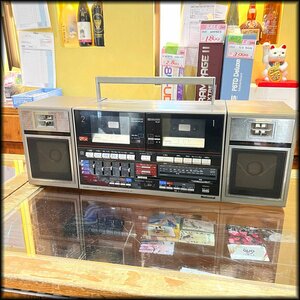  there is defect * National * radio-cassette RX-C66 double cassette component -nento system dubbing OK used Sapporo 