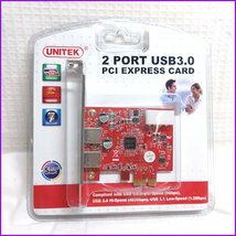 長期保管品◆UNITEK◆ 2POT USB3.0 PCI-E-USB3.0 インターフェースカード_画像1