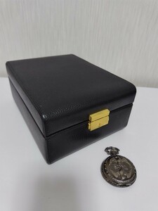 本革収納ケース（腕時計・鍵・貴金属等）　ブラック イタリア製　Genuine Leather　