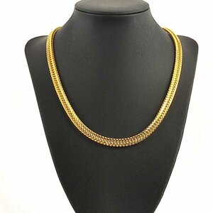  flat necklace K18 Gold necklace new goods 18KGP 48cm gold chain set 18 gold men's lady's combined use 