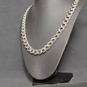Silver Necklace プラチナ チェーン 50cm 11mm 銀 【鍍金】 ネックレス シルバーネックレス 喜平 メンズ レディース 兼用の画像3