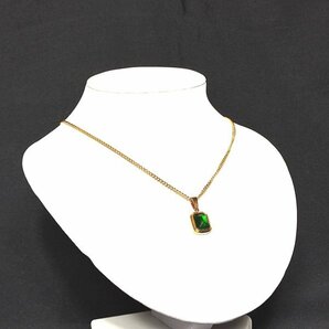 Emerald 18k Gold Plated レディース ネックレス 18K 印字あり k18 金 エメラルドの画像2