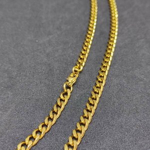  men's lady's flat chain necklace necklace gold k18 18k Gold Plated
