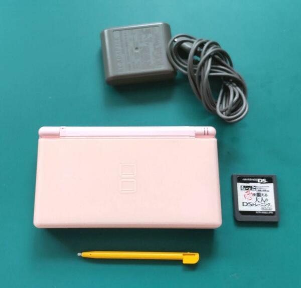 【中古・訳あり】ニンテンドーDS Lite ノーブルピンク 充電器、ソフト付