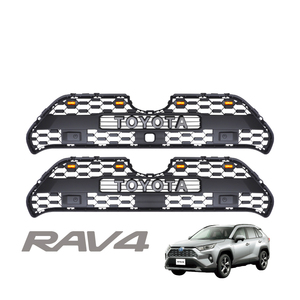 RAV4 50系 フロントグリルカバー フロントカメラ有り ラプターグリル グリル LED エンブレム LEDマーカー フロント
