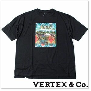 【新品ブランド品】送料無料 VERTEX&Co. バーテックス 3Dエンボスロゴプリント メンズ半袖Tシャツ XL ブラック 個性あふれるプリント V2065